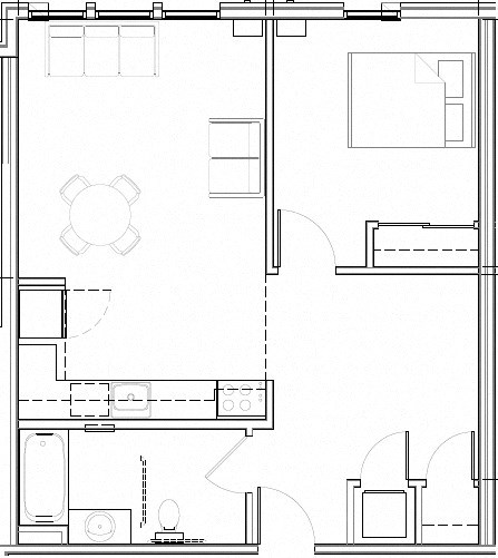 1 Bedroom Flooorplan